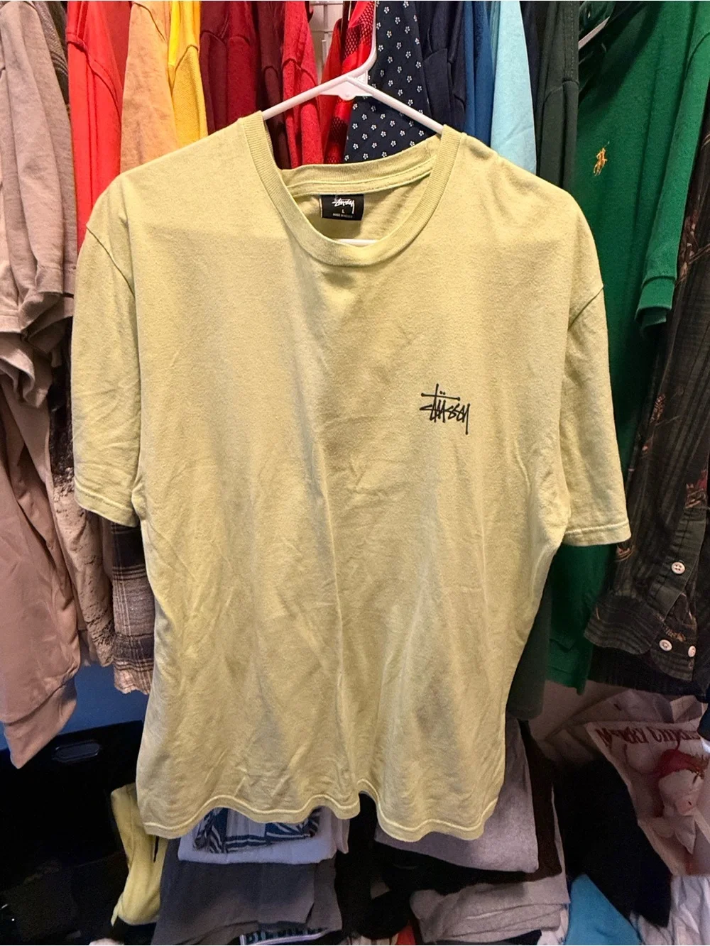 Stussy Light Green Graphic Logo Short Sleeve Tee - Picture 2 of 3